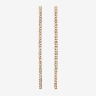 Bijoux Bar Gold Tone Linear Glass Drop Earrings