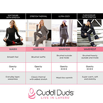 Cuddl Duds Womens Stretch Thermal Long Sleeve Crew Neck Top