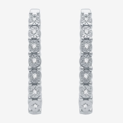 YES, PLEASE! 1/10 CT.T.W. Natural Diamond Hoop and Stud Earring Set in Sterling Silver