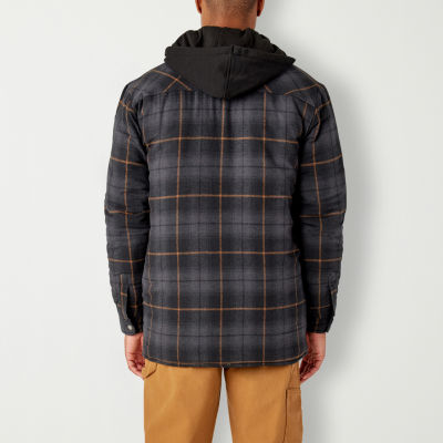 Dickies Water Repellent Flannel Plaid Mens Resistant Hooded Midweight Work Jacket