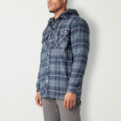 Dickies Water Repellent Flannel Plaid Mens Hooded Resistant Midweight Work Jacket