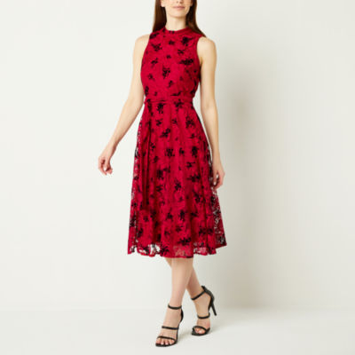 Danny & nicole sleeveless shop lace fit & flare dress