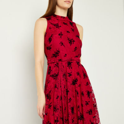 Danny Nicole Sleeveless Lace Floral Midi Fit Flare Dress