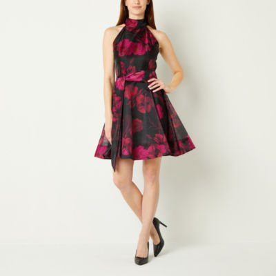 Melonie T Sleeveless Floral Fit + Flare Dress