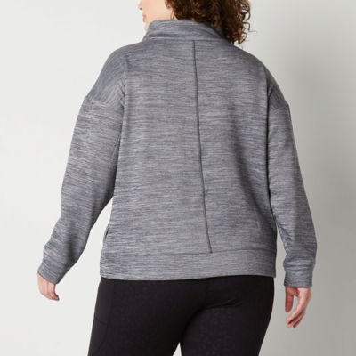 Xersion X-Warmth Fleece Womens Plus High Neck Long Sleeve Pullover