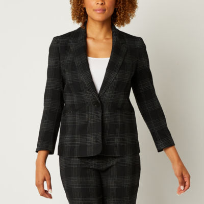 Black Label by Evan-Picone Plaid Suit Jacket