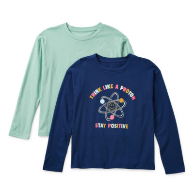 Thereabouts Little & Big Girls 2-pc. Round Neck Long Sleeve T-Shirt