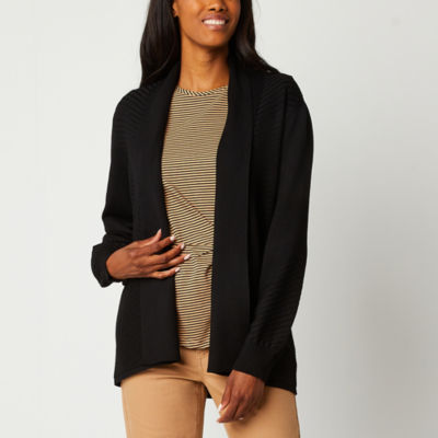 Liz Claiborne Womens Long Sleeve Open Front Cardigan