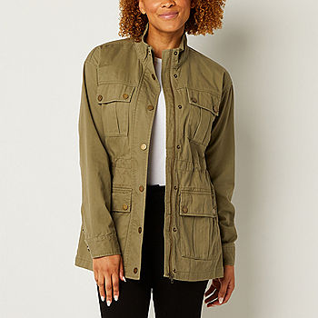 a.n.a Womens Utility Jacket, Color: Dusky Green - JCPenney