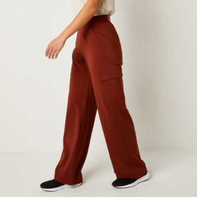 Stylus Womens Mid Rise Stretch Fabric Wide Leg Cargo Pant - JCPenney