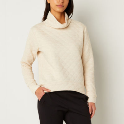 Ladies cream shop cowl neck jumper