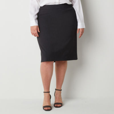Liz Claiborne Womens Mid Rise Pencil Skirt-Plus