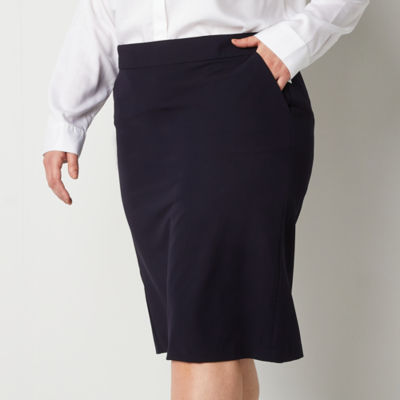 Liz Claiborne Womens Mid Rise Pencil Skirt-Plus