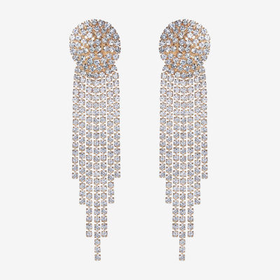 Jessica Simpson Gold Tone Crystal Drop Earrings