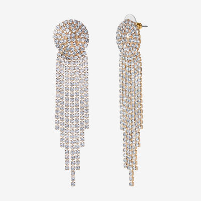 Jessica Simpson Gold Tone Crystal Drop Earrings