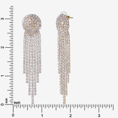 JS Jessica Simpson Gold Tone Womens Crystal Drop Earrings