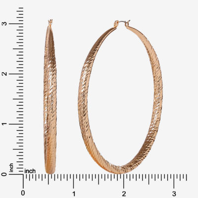 JS Jessica Simpson Gold Tone Womens 79.3mm Hoop Earrings