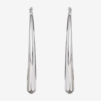 JS Jessica Simpson Silver Tone Womens 64.9mm Hoop Earrings