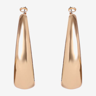 JS Jessica Simpson Gold Tone Womens 53.3mm Hoop Earrings