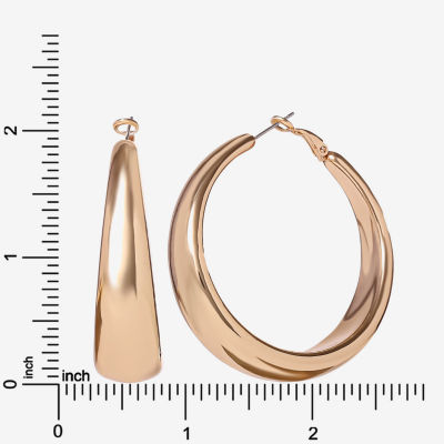 JS Jessica Simpson Gold Tone Womens 53.3mm Hoop Earrings