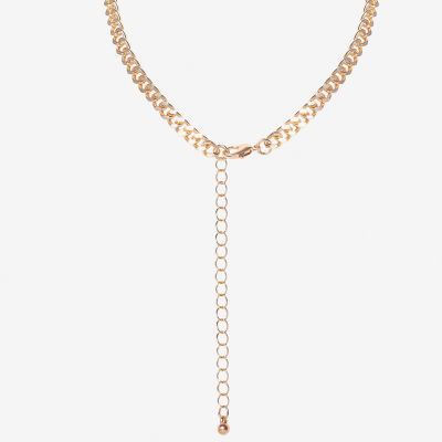 JS Jessica Simpson Gold Tone Womens Glass Alloy Butterfly 13 Inch Pendant Necklace