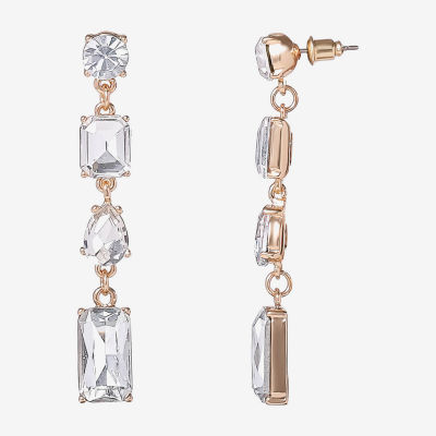 JS Jessica Simpson Gold Tone Womens Glass Drop Earrings