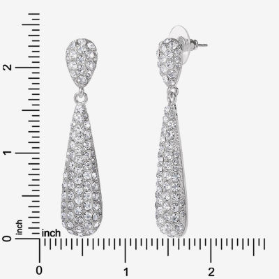 JS Jessica Simpson Silver Tone Womens Glass Drop Earrings