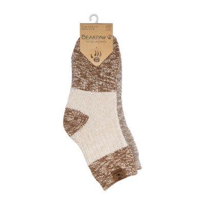 Bearpaw Geo Texture 2 Pair Quarter Ankle Socks Womens