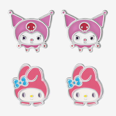 2 Pair Hello Kitty Kuromi My Melody Earring Set