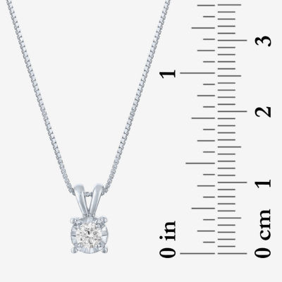 G-H / I1-I2) Womens 1/ CT. T.W. Lab Grown White Diamond Sterling Silver Pendant Necklace