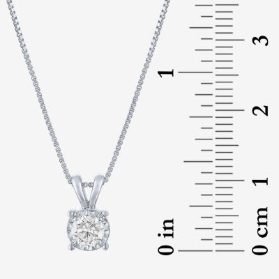 (G-H / I1-I2) Womens 1/3 CT. T.W. Lab Grown White Diamond Sterling Silver Pendant Necklace