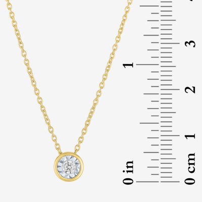 (G-H / I1-I2) Womens 1/10 CT. T.W. Lab Grown White Diamond 14K Gold Over Silver Pendant Necklace