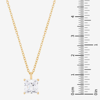 (H-I / Si1-Si2) Womens 2 CT. T.W. Lab Grown White Diamond 14K Gold Square Pendant Necklace