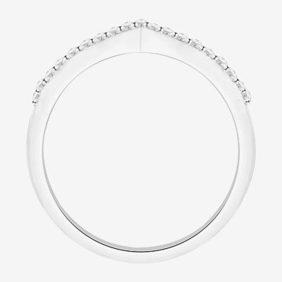 (G-H / Vs2-Si1) Womens 1/2 CT. T.W. Lab Grown White Diamond 10K White Gold Chevron Anniversary Wedding Band