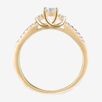 Love Lives Forever (G-H / Vs2-Si1) 3/4 CT. T.W. Lab Grown White Diamond 10K Gold Round 3-Stone Side Stone Band