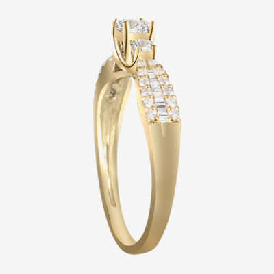 Love Lives Forever (G-H / Vs2-Si1) 3/4 CT. T.W. Lab Grown White Diamond 10K Gold Round 3-Stone Side Stone Band