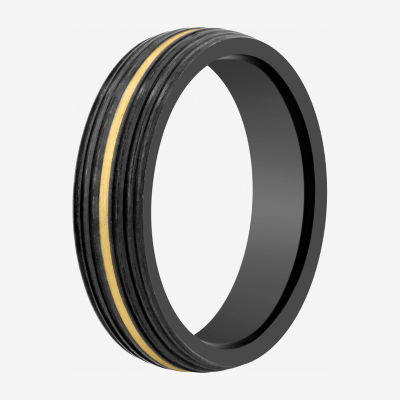 6MM 14K Gold Tungsten Wedding Band