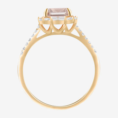 Yes, Please! Womens Lab Created Pink Sapphire 14K Gold Over Silver Cocktail Ring