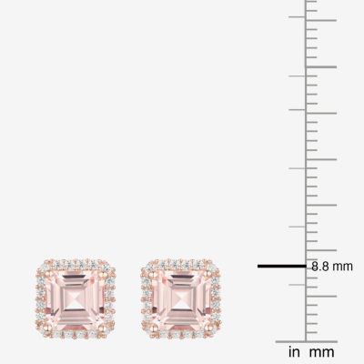 Yes, Please! Lab Created Champagne Sapphire 14K Rose Gold Over Silver 8mm Stud Earrings