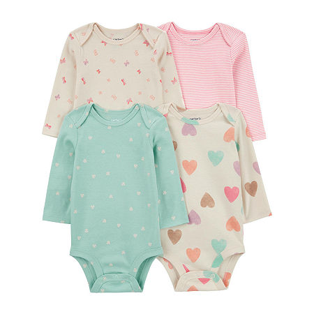 Carter's Baby Girls Long Sleeve Bodysuit, 3 Months, Beige