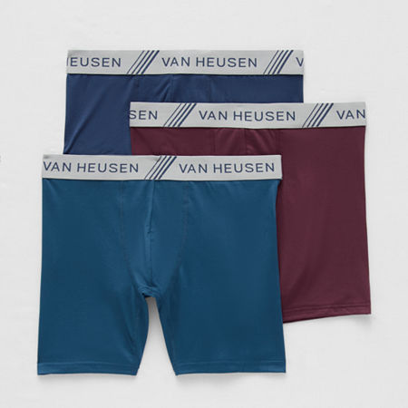 Van Heusen Super Soft Mens 3 Pack Boxer Briefs, Large, Blue