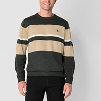 U.S. Polo Assn. Stripe Mens Crew Neck Long Sleeve Pullover Sweater, Small, Black