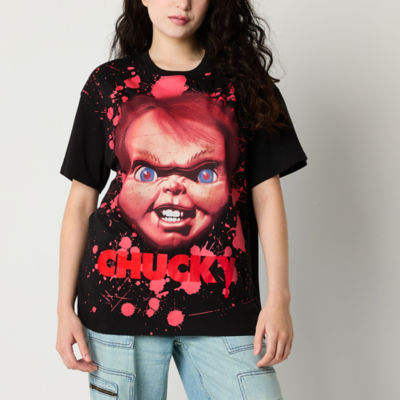 Juniors Chucky Oversized Tee Womens Crew Neck Short Sleeve Graphic T-Shirt