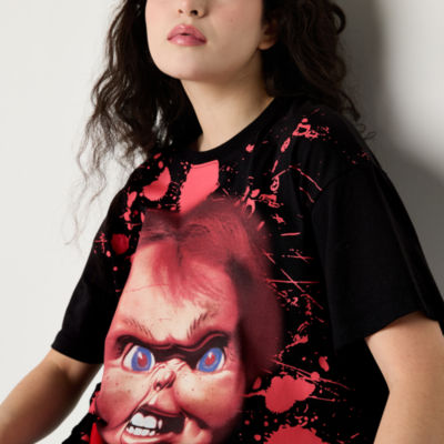 Juniors Chucky Oversized Tee Womens Crew Neck Short Sleeve Graphic T-Shirt