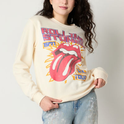 Juniors Rolling Stones Womens Crew Neck Long Sleeve Sweatshirt