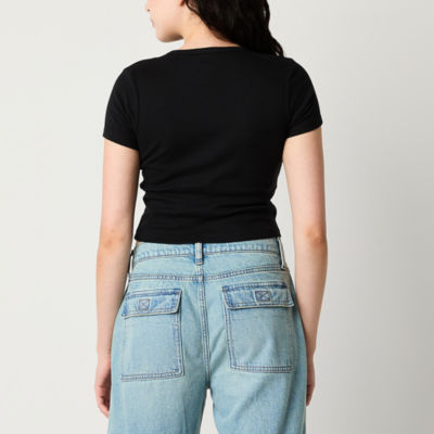 Ripple Junction Beetlejuice The Movie Ghost House Baby Tee Womens Juniors Crew Neck Short Sleeve Beetlejuice Crop Top