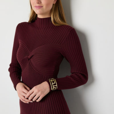 Melonie T Womens Long Sleeve Sweater Dress