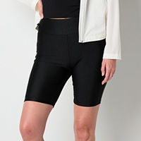 Xersion Womens Shine Rib Quick Dry Bike Short, Large, Black