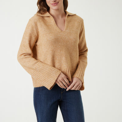 Gloria Vanderbilt Womens V Neck Long Sleeve Sweatshirt