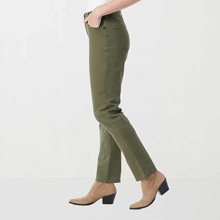 Gloria Vanderbilt Amanda Classic Women's Straight Jeans, 6 Petite, Green